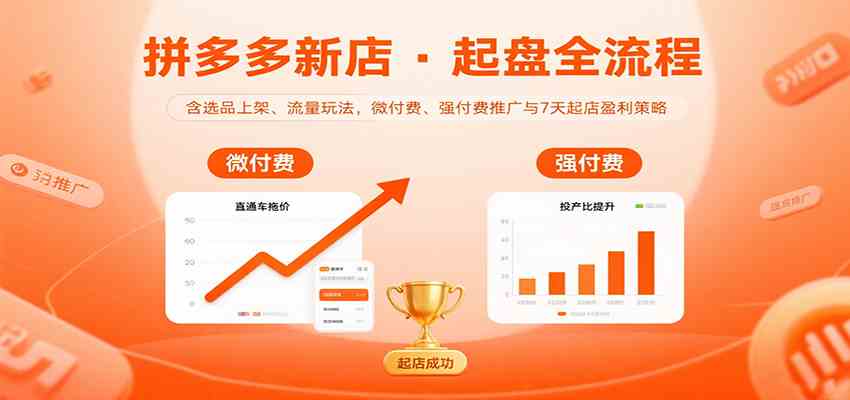 拼多多新店起盘全流程，含选品上架、流量玩法，微付费、强付费推广与7天起店盈利策略-乐品网
