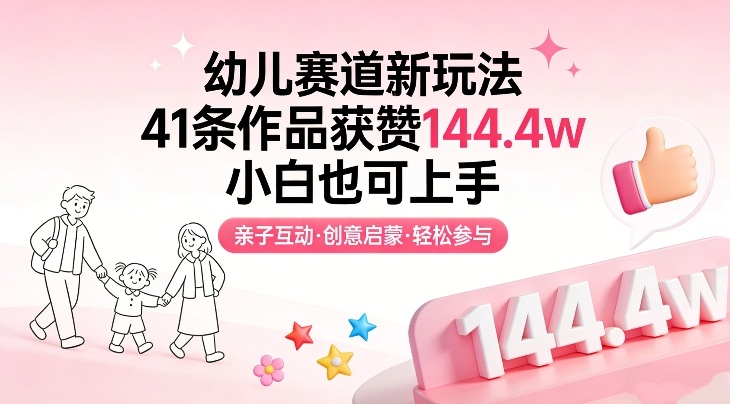幼儿赛道新玩法，41条作品获赞144.4w，小白也可上手-乐品网