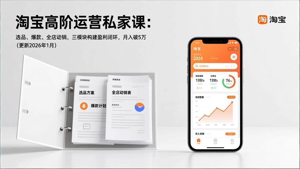 （17280期）淘宝高阶运营私家课：选品、爆款、全店动销，三模块构建盈利闭环，月入破5万（更新26年1月）-乐品网