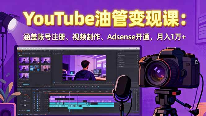 （15987期）2025YouTube油管变现课：涵盖账号注册、视频制作、Adsense开通，月入1万+-乐品网