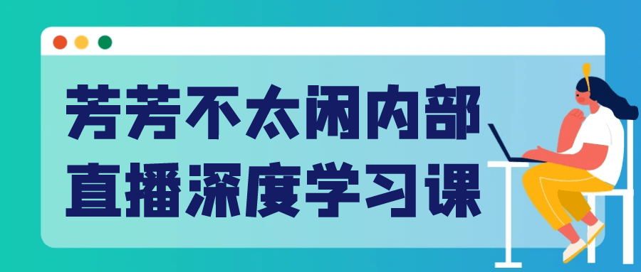 芳芳不太闲内部直播深度学习课-乐品网