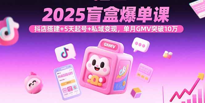 2025盲盒爆单课，抖店搭建+5天起号+私域变现，单月GMV突破10万-乐品网