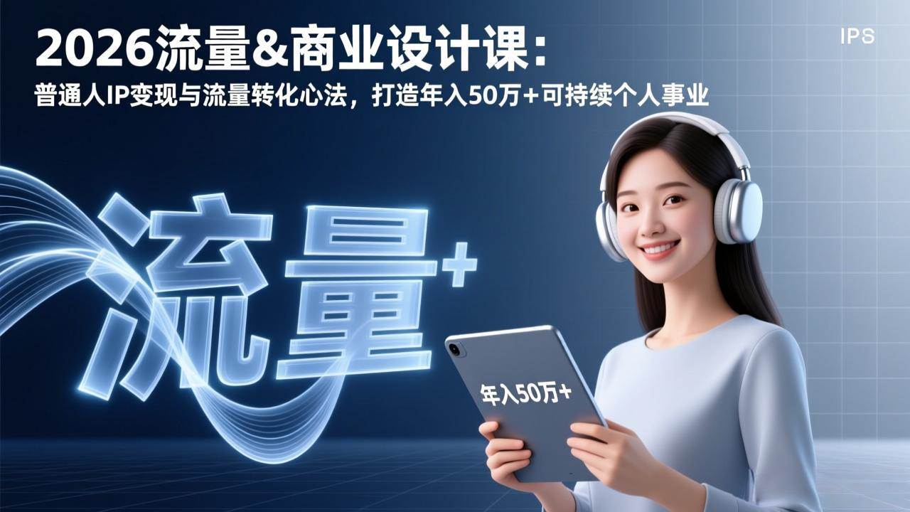 （17246期）2026流量&商业设计课：普通人IP变现与流量转化心法，打造年入50万+可持续个人事业-乐品网