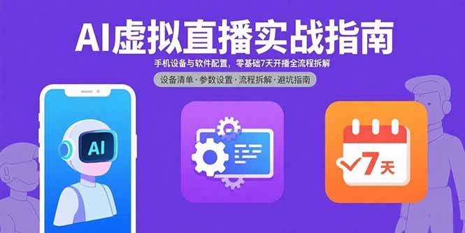 （15835期）AI虚拟直播实战指南，手机设备与软件配置，零基础7天开播全流程拆解-乐品网