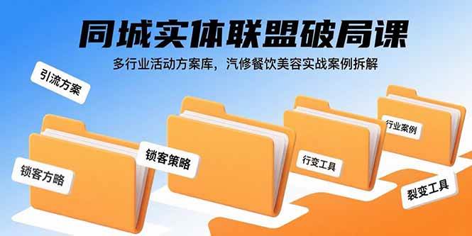 （15833期）同城实体联盟破局课，多行业活动方案库，汽修餐饮美容实战案例拆解-乐品网