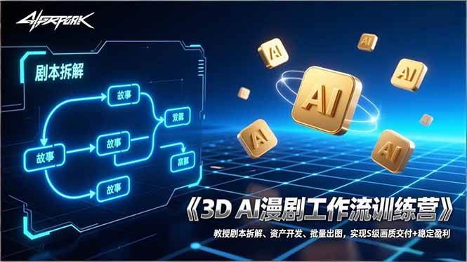 （17276期）3D AI漫剧工作流训练营：教授剧本拆解、资产开发、批量出图，实现S级画质交付+稳定盈利-乐品网