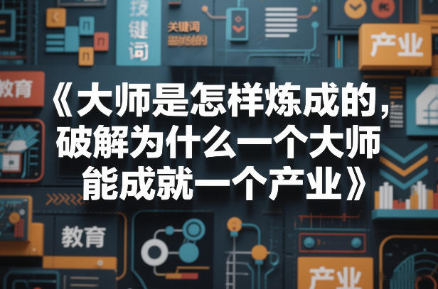 大师是怎样炼成的，破解为什么一个大师，能成就一个产业【电子书】-乐品网