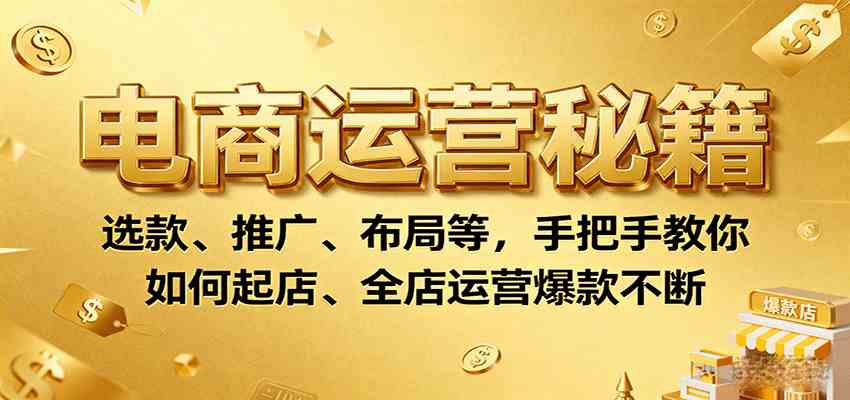 电商运营秘籍：选款、推广、布局等，手把手教你如何起店、全店运营爆款不断-乐品网