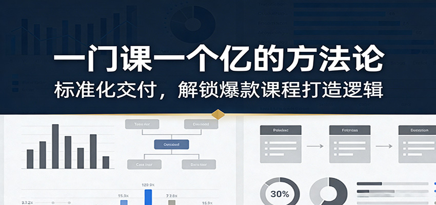 一门课一个亿的方法论：标准化交付，解锁爆款课程打造逻辑-乐品网