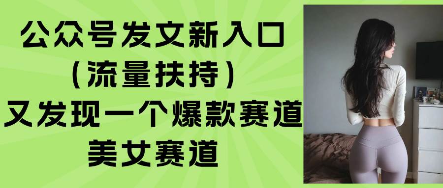 （15781期）公众号发文新入口（流量扶持），又发现一个爆款赛道：美女赛道-乐品网