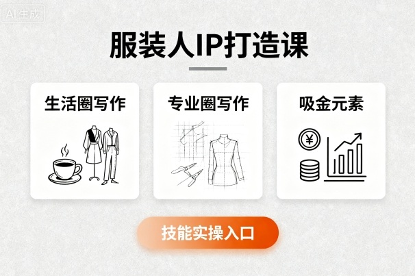 服装人IP打造课，文案创富+生活圈写作+专业圈写作+服装人专属+吸金元素+技能实操-乐品网