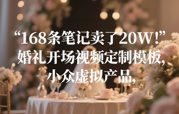 168条笔记卖了20W！婚礼开场视频定制模板，小众虚拟产品-乐品网