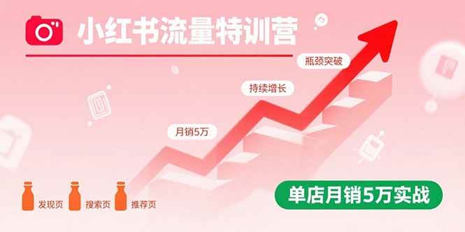 （15936期）小红书流量特训营：突破流量瓶颈，实现店铺持续增长，单店月销5万实战-乐品网