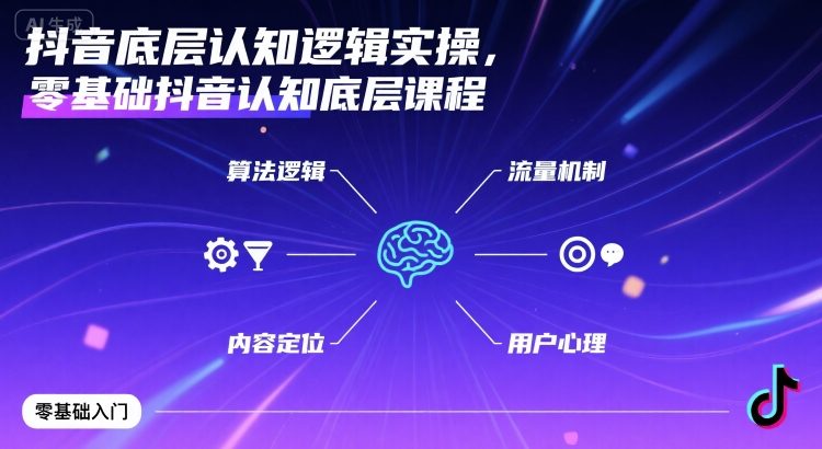 抖音底层认知逻辑实操，零基础抖音认知底层课程-乐品网