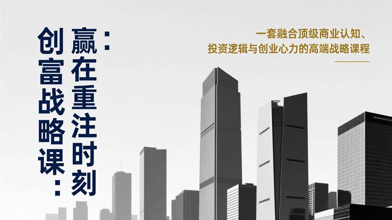 （17337期）《创富战略课：赢在重注时刻》一套融合顶级商业认知、投资逻辑与创业心力的高端战略课程-乐品网