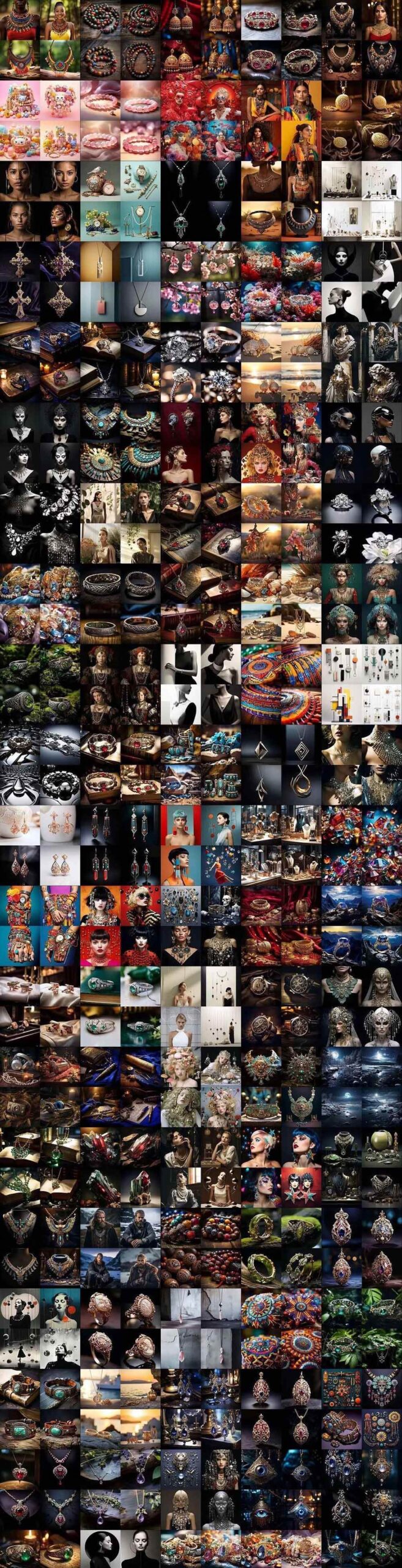 （17272期）460+专业Midjourney珠宝摄影AI提示词+成效果图，戒指/项链/耳环/手链/宝石/及奢侈配饰等全品类-乐品网