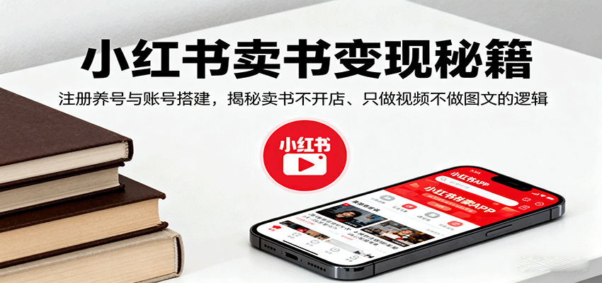 小红书卖书变现秘籍，注册养号与账号搭建，揭秘卖书不开店、只做视频不做图文的逻辑-乐品网