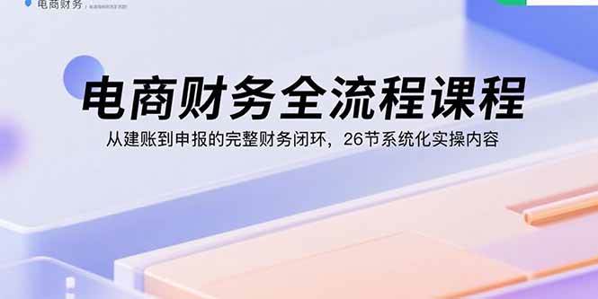 （15893期）电商财务全流程课程：从建账到申报的完整财务闭环，26节系统化实操内容-乐品网