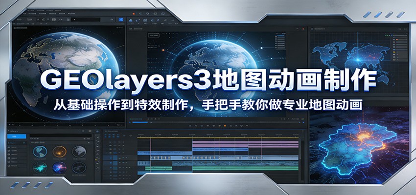 GEOlayers3地图动画制作:从基础操作到特效制作,手把手教你做专业地图动画-乐品网