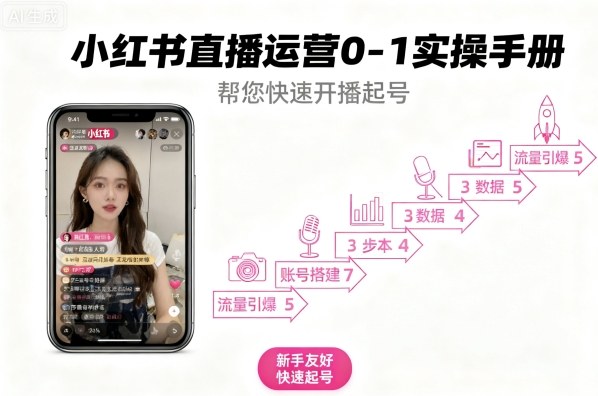 小红书直播运营0-1实操手册，帮您快速开播起号-乐品网