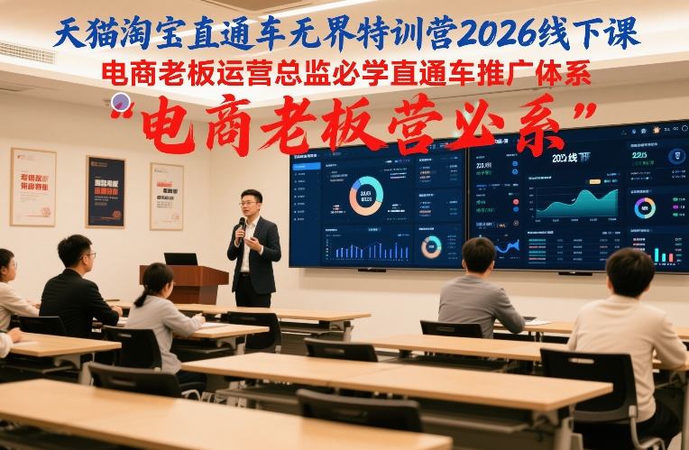 天猫淘宝直通车无界特训营2026线下课，电商老板运营总监必学直通车推广体系-乐品网