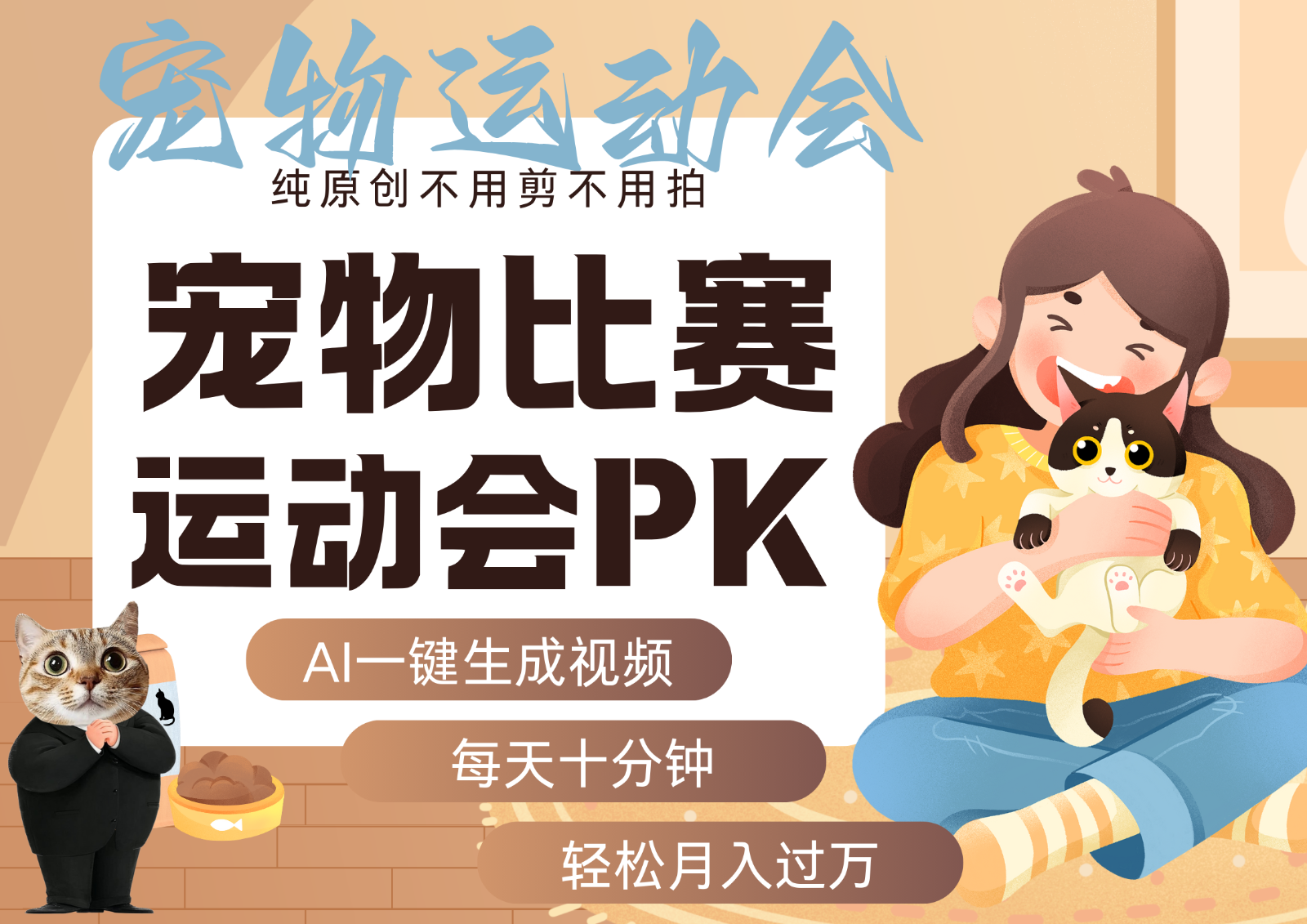 AI萌宠运动员跳水 射击 篮球 足球比赛 每天十分钟 附详细提示词文案库 代替做…-乐品网