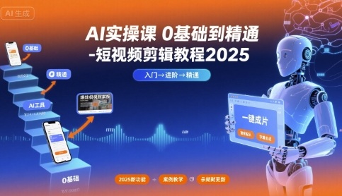 AI实操课0基础到精通-短视频剪辑教程2025-乐品网
