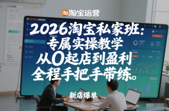 2026淘宝私家班：专属实操教学，从0起店到盈利，全程手把手带练-乐品网