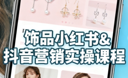 抖音+小红书饰品卖货：货源、开店、内容全教会，让新手快速掌握饰品线上营销全流程，轻松开启变现路-乐品网