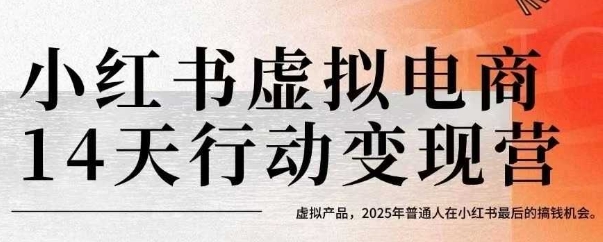 小红书虚拟电商14天变现训练营，虚拟产品，2025年普通人在小红书最后的搞钱机会（更新）-乐品网