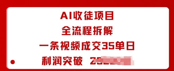 AI收徒项目全流程拆解一条视频成交35单日利润突破1k+-乐品网