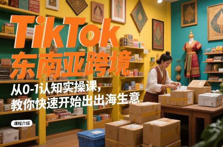 TikTok东南亚跨境从0-1认知实操课，教你快速开始出海生意-乐品网