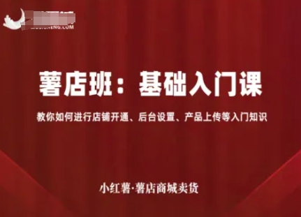 小红薯薯店商城卖货，基础入门课，教你如何进行店铺开通、后台设置、产品上传等入门知识-乐品网