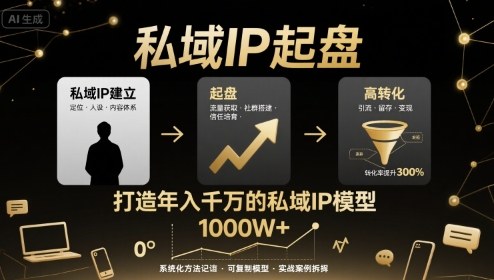 私域IP起盘，私域ip建立、起盘、高转化，打造年入千万的私域ip模型-乐品网