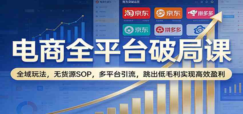 电商全平台破局课：全域玩法，无货源SOP，多平台引流，跳出低毛利实现高效盈利-乐品网