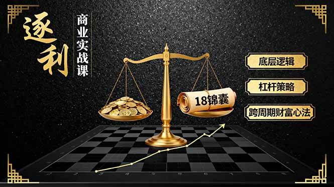 （16046期）《逐 利》商业实战课，底层逻辑、杠杆策略、18锦囊，跨周期财富心法-乐品网