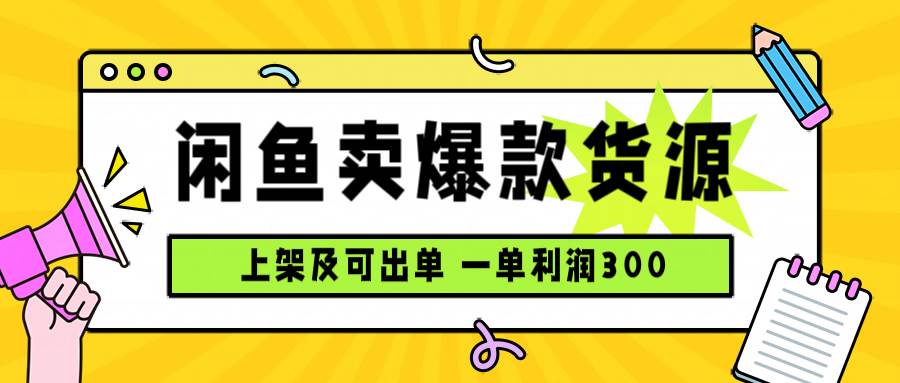 （15977期）闲鱼卖爆款货源，每天利润1000，上架即出单-乐品网
