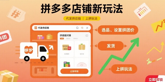 拼多多店铺新玩法，代发供应链上拼玩法-乐品网