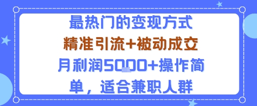 小众赛道玩法：当下最热门的变现方式，精准引流+被动成交月利润5k+操作简单，适合兼职人群-乐品网