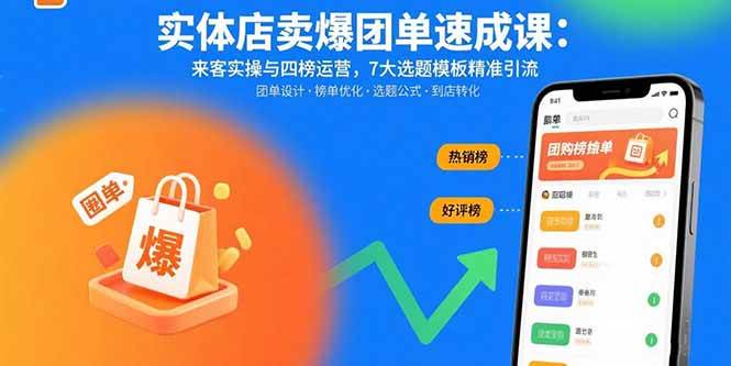 （15834期）实体店卖爆团单速成课：来客实操与四榜运营，7大选题模板精准引流-乐品网