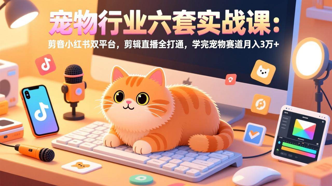 （17411期）宠物行业六套实战课：抖音小红书双平台，剪辑直播全打通，学完宠物赛道月入3万+-乐品网