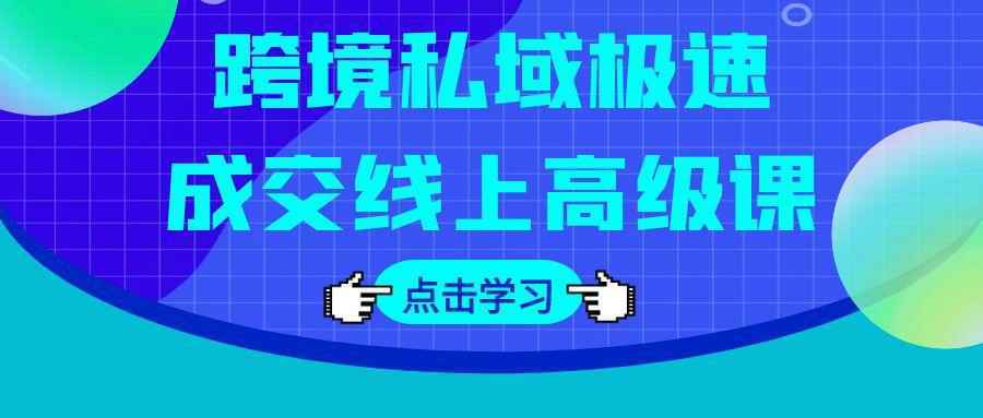跨境私域极速成交线上高级课-乐品网