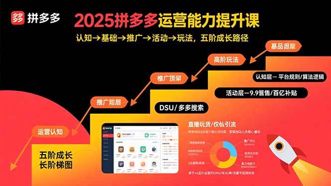 （15826期）2025拼多多运营能力提升课：认知→基础→推广→活动→玩法，五阶成长路径-乐品网