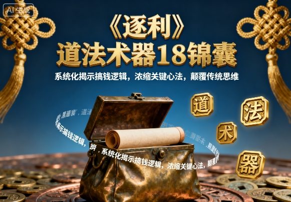 《逐利》道法术器18锦囊，系统化揭示搞钱逻辑，浓缩关键心法，颠覆传统思维-乐品网