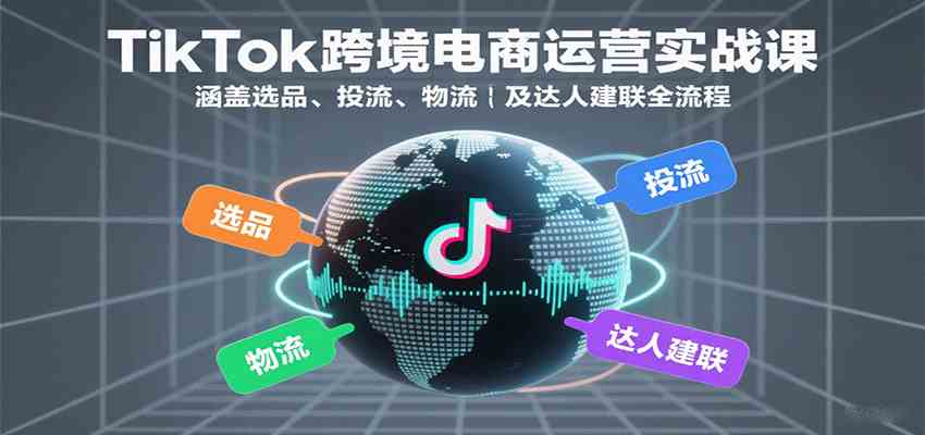 TikTok跨境电商运营实战课：涵盖选品、投流、物流及达人建联全流程-乐品网