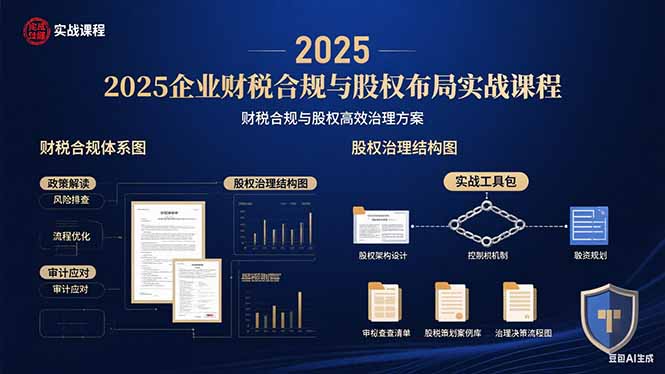 2025企业财税合规与股权布局的实战课程：财税合规与股权高效治理方案-乐品网