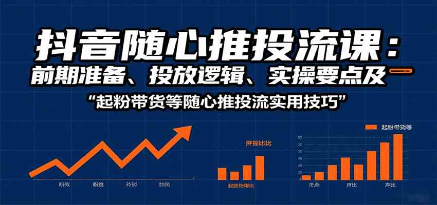 抖音随心推投流课：前期准备、投放逻辑、实操要点及起粉带货等随心推投流实用技巧-乐品网
