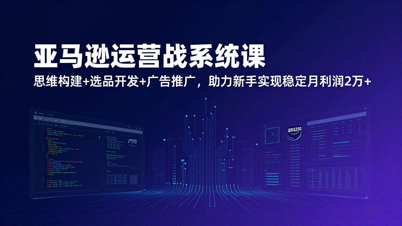 （17311期）亚马逊运营实战系统课，思维构建+选品开发+广告推广，助力新手实现稳定月利润2万+（更新）-乐品网