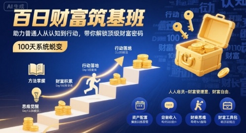 百日财富筑基班，助力普通人从认知到行动，带你解锁顶级财富密码-乐品网