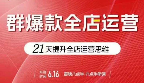 贾真电商群爆款全店运营，21天提升全店运营思维，起店、全店运营爆款不断-乐品网